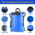 Wholefire 30L Dry Bag Waterproof Floating Backpack Heavy Duty Roll Top