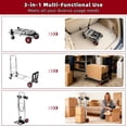 thumbnail image 6 of Aluminum 3-in-1 Folding Hand Truck, 500Lbs Heavy Duty Dolly Cart with 2 Large 6-Inch Quiet Rubber Wheels, 2 360 °   Swivel Wheels, 2 Bungee Cords, Portable Dolly for Home, Office, Warehouse, Packages, 6 of 8