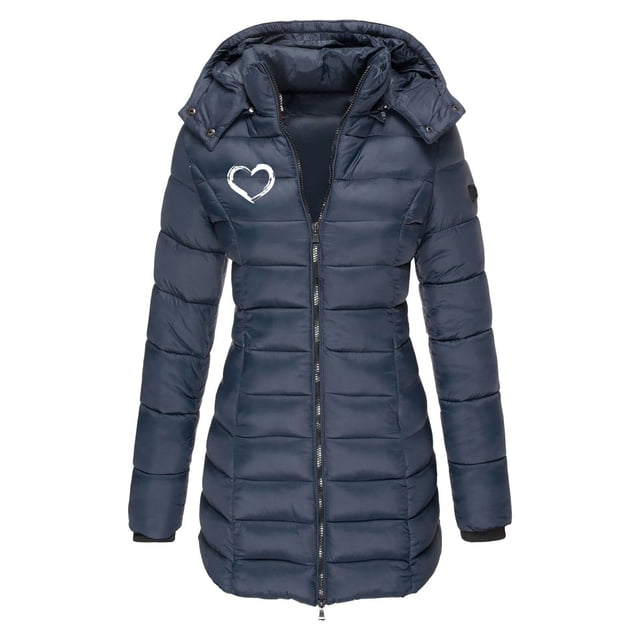 Veste pour Femmes, Décontractée à Manches Longues à Capuche Mi-Longue Mode Petit Imprimé, Vestes pour Femmes