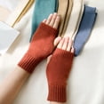 thumbnail image 2 of GDREDA Women's Fashionable Half Knitted Wool Gloves for Autumn Winter Season Soft Warm Comfortable Hand Wear Accessory G,One Size, 2 of 3