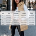 thumbnail image 3 of Cmfcve Womens Plus Size Full Zip Puffer Vest Long Hooded Sleeveless Padded Jacket Fall Winter Casual Quilted Warm Outerwear, 3 of 9