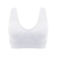 thumbnail image 5 of Women's Supportive Yoga Sports Bra with Padded O-Neck, Elastic Slim Fit Breathable Vest Top for Workout & Running,White 34, 5 of 5
