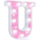 thumbnail image 1 of Carpa LED Pooqla con forma de letra para marquesina, color rosa claro, funciona con pilas, 1 of 6