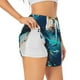 thumbnail image 1 of Balery Hawaiian Ship Dolphin Pantalones cortos deportivos para mujer con forro y dos bolsillos, elásticos, para entrenamiento, gimnasio, yoga-Large, 1 of 7