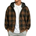 thumbnail image 3 of JIAYUE Men Zip Up Hoodie Stylish Plaid Color Block Oversize Long Sleeve With Pocket Sweatshirt Outerwear for Casual Fashion Style, 3 of 5