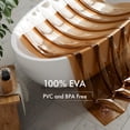 thumbnail image 3 of Bathway 100% EVA Shower Curtain Liner, 72 x 72 Inches Heavy Duty Shower Curtain and Liner 2-in-1 with 3 Clear Stones and 12 Brass Grommets, Color Block Soft Shower Liner - Clear & Amber, 3 of 8
