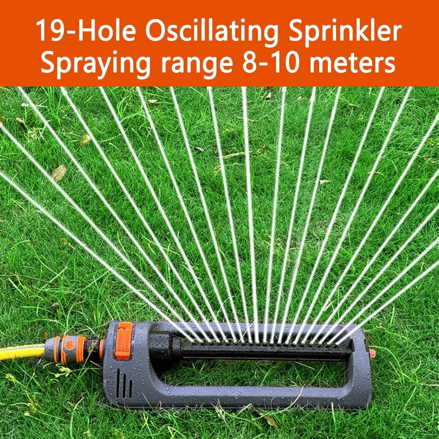 Lawn Sprinkler Oscillating, Quick Connect, 45x15x7cm, Heavy Duty Irrigation Sprinkler, Garden Water Sprinklers, Easy Operations, for Large Coverage Yard Park Courtyard