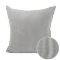 thumbnail image 5 of PiccoCasa Velvet Corn Striped Square Throw Pillow Cover, Grey, 26"x26", 5 of 7