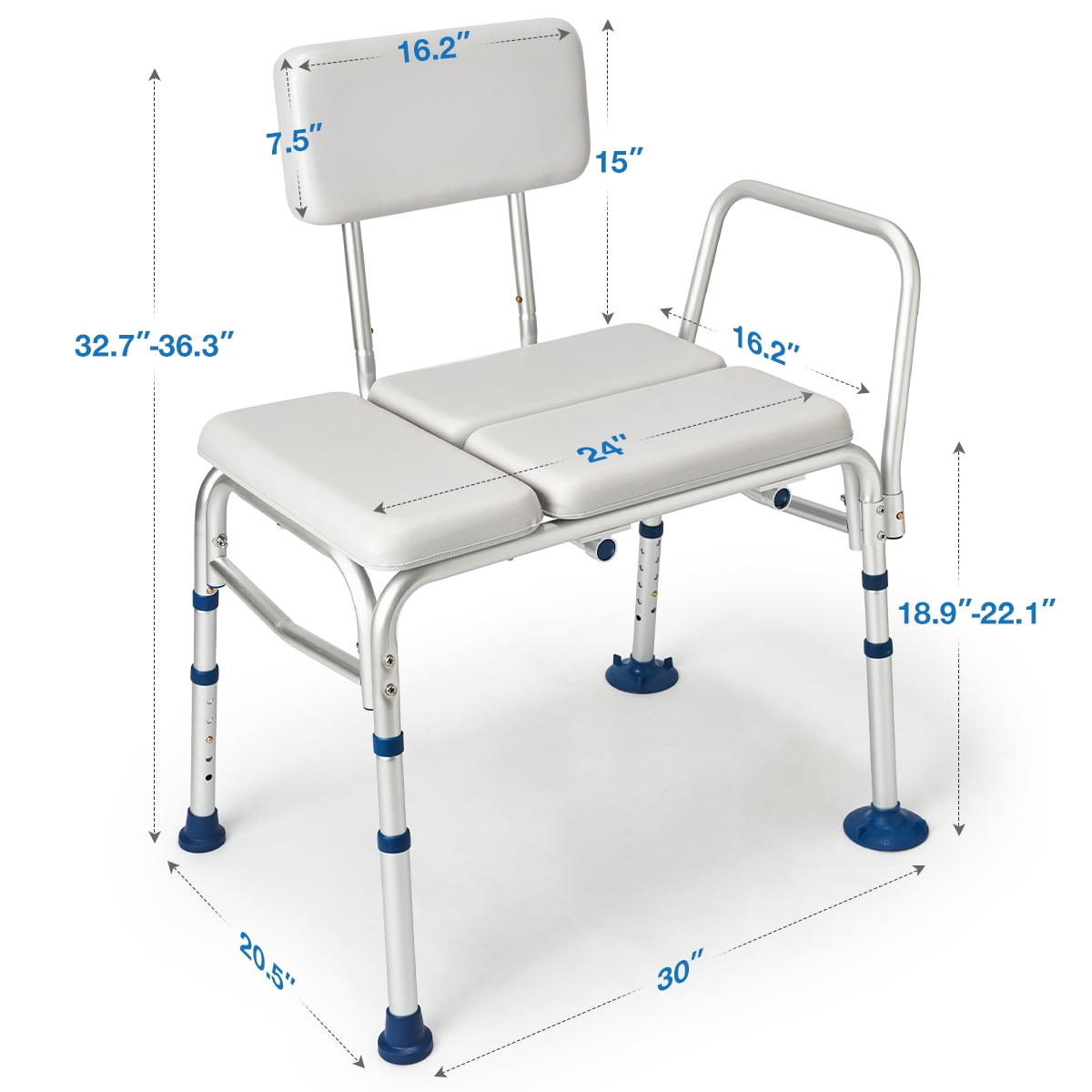 Shower Commode Chair Shower Chair with Commode Tub Transfer Bench Padded Transfer Bench with Back and Arm Bedside Commode for Elderly Disabled GreenChief 2 in 1 Bedside Commode Chair 500 Lbs 