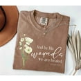 thumbnail image 2 of Comfort Colors Religious Tee – Christian Shirt with Bible Verse “By His Wounds”, Church Apparel, 2 of 8