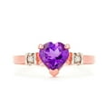 thumbnail image 5 of 14k Gold Ring   Diamonds  Natural Heart Purple Amethyst, 5 of 5