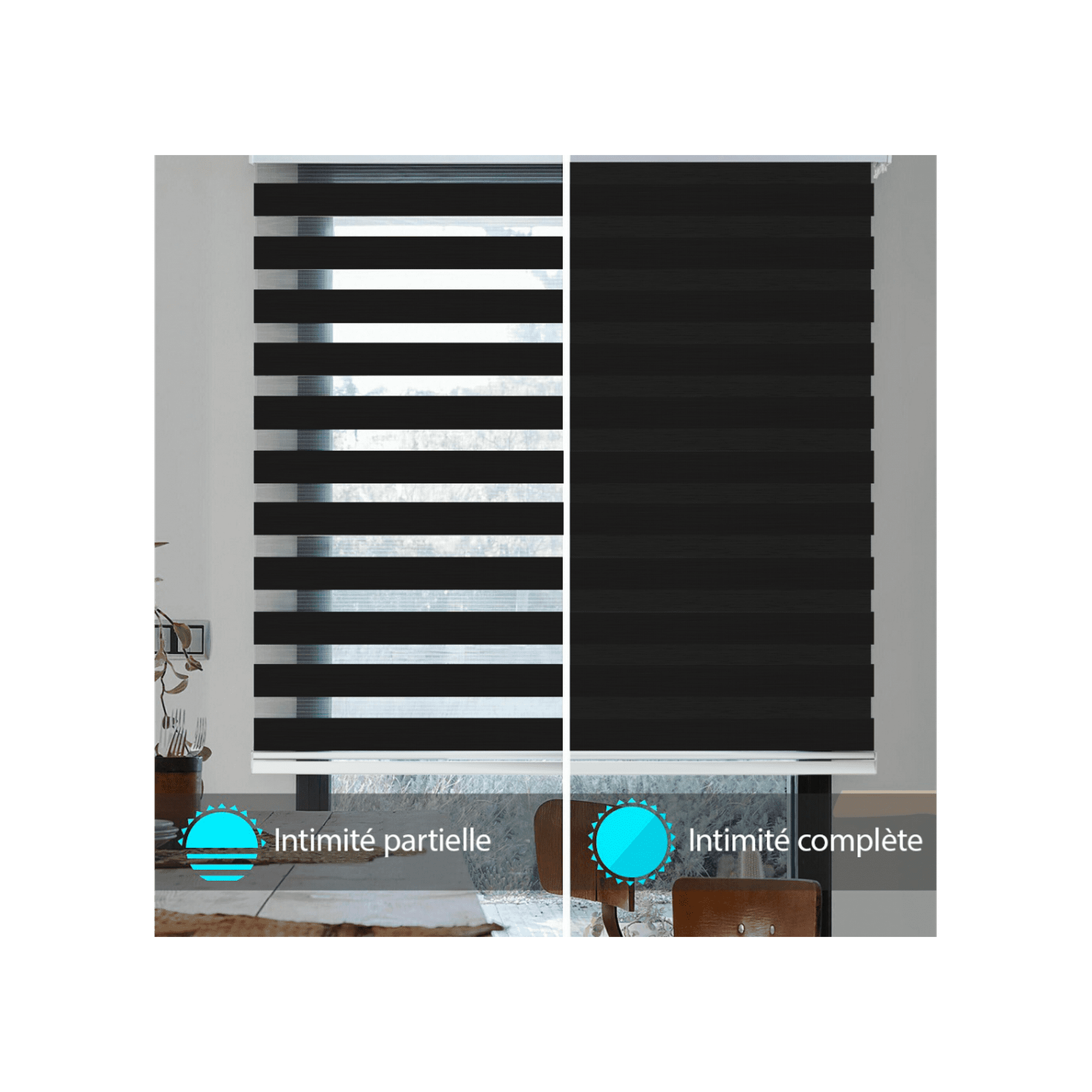WYMO Zebra Blinds 73 x 84 INCH - Sheer Horizontal Blinds and