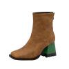 thumbnail image 1 of Wyzesi Snow Boots for Dogs with Straps Ladies Fashion Leather Back Zipper Square Toe High Heel Booties, 1 of 9