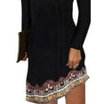 thumbnail image 4 of FASHIONWT Women Plus Size Printing Ethnic A-Line Floral O-Neck Knee Length Long Sleeve Dress, 4 of 4
