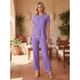 thumbnail image 2 of Conjunto 2 Piezas Casual Chic para Mujer, Blusa de Manga Corta y Pantalón Cómodo, Estilo Elegante y Sofisticado para Mujer, 2 of 5