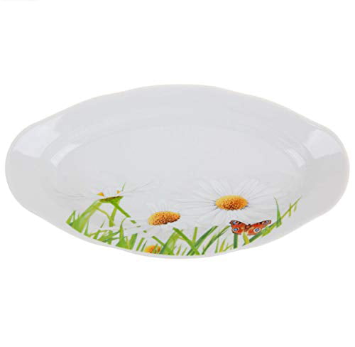 10 in Oval Porcelain Serving Platter w/ Floral Pattern by Dobrush Belarus POPPY 