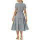 thumbnail image 3 of Vestido de cuadros para mujer Inspire Chic, vestido midi con volantes, escote en V, decoración de botones, color negro, talla XL, 3 of 6