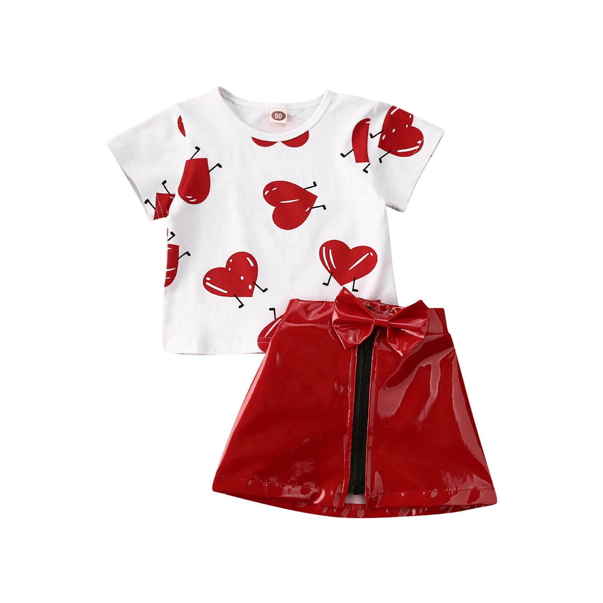 Ma&Baby Toddler Kid Baby Girl Top+Skirt Valentine's Day Outfits