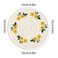 thumbnail image 3 of MMJ Cotton Rope Braided Placemat Round Heat Resistant Trivet Mat Natural Woven Floral Printed Kitchen Table, 3 of 9
