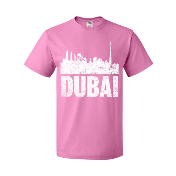 Inktastic Dubai City Skyline with Grunge T-Shirt