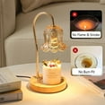 thumbnail image 2 of Candle Warmer Lamp | Flameless Wax Melt Warmer with Timer & Dimmable Light | Lily of the Valley Amber Glass Home Decor | Gift for Women & Mom, 2 of 6