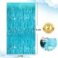 thumbnail image 3 of 2Pack Blue Party Streamers 3.3x 8.3ft Foil Fringe Curtains Metallic Photo Booth for Birthday Wedding Baby Shower Underwater Ocean Party Decorations Tinsel Curtain for Parties Streamers Tinsel, 3 of 14