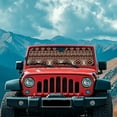 thumbnail image 3 of Uorisanigo Windshield Sun Shade for Jeep Wrangler TJ JK JL1997-2024, Aluminum Foil Film Brown Southwest Aztec Car Winshied Sunshade, Block UV Rays and Heat Protection for Car Interior, 3 of 7