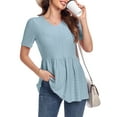 thumbnail image 3 of FIUFY Women Peplum Tops Casual V Neck Short Sleeve Tunic Shirts Summer Babydoll Blouses, 3 of 6