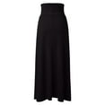 thumbnail image 2 of ZHOGXU Women'S Skirt Summer High Waist Solid Color Side Split Fashion Comfortable Maxi Skirt For Casual Daily Wear,Black,S, 2 of 5