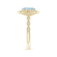 thumbnail image 3 of ANGARA Natural Oval 1 ct Aquamarine Trillium Floral Shank Ring in 14K Yellow Gold for Women (Size-8x6mm) | March Birthstone, Birthday, Anniversary, Jewelry Gift for Women | Natural Aquamarine Ring, 3 of 9