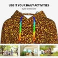 thumbnail image 4 of Haiem Golden Glitter for Women's Fashion Hoodies & Sweatshirts with Kangaroo Pocket,Hooded Sweatshirt with Eye-catching Drawstrings-Medium, 4 of 7