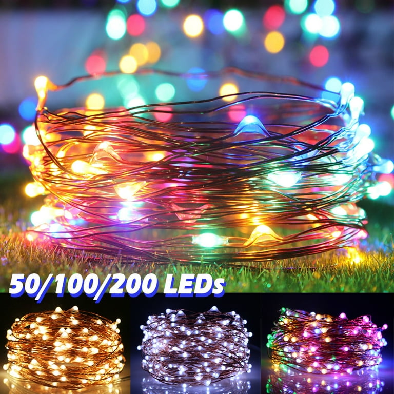 USB 5M 50LEDs/10M 100LEDs/20M 200LEDs LED Copper Wire String Light  Christmas Fairy Light Waterproof Indoor Outdoor Home Xmas Festival Decor  1/2/3/4Pcs