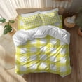 thumbnail image 2 of Farmhouse Farm Duvet Cover Set Full Size Minimalism Yellow Buffalo Check Plaid Holiday Theme Soft Lightweight Comforter Covers 4 Piece Bedding Set with 1 Duvet Cover 1 Bed Sheet & 2 Pillow Shams, 2 of 8