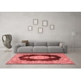 thumbnail image 3 of Ahgly Company Indoor Round Medallion Red Traditional Area Rugs, 7' Round, 3 of 4