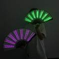 thumbnail image 6 of opolski Luminous Fan LED Ambiance Light Foldable 12V 8 Inch Glowing Strong Hinge KTV Bar Club Decoration Night Performance Prop Hand Fan Warm White, 6 of 8