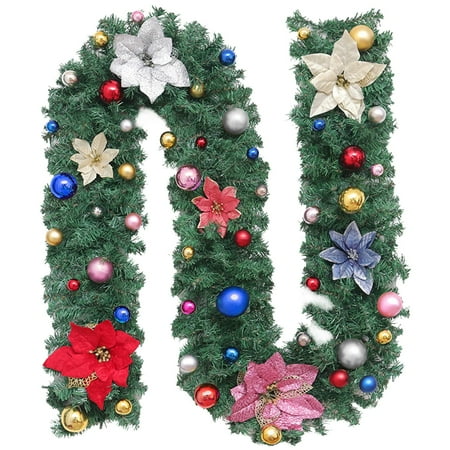 

Thhvdrg Clearance Christmas Stairs Decoration Rattan Flowers Rattan Christmas Tree Festival Decorations Door Decoration Wreath