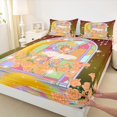 thumbnail image 3 of Feelyou Magic Girl Princess Bed Sheets, Dreamy Fairy Tale King Sheets, Orange Rose Flower Sheet Set, Super Cozy Room Decor, 4-Piece, 3 of 7