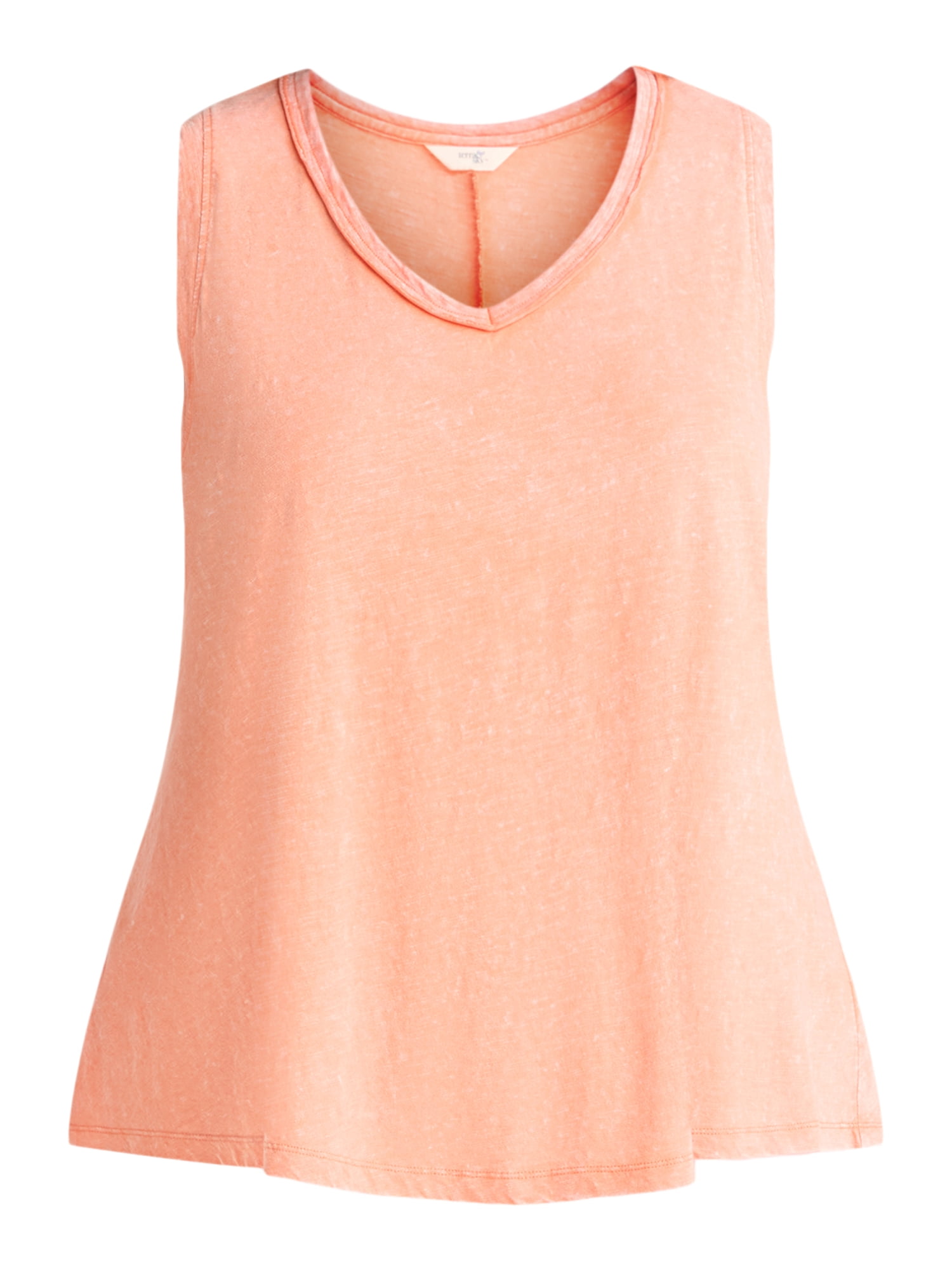 Terra & Sky Women's Plus Slub Cotton Swing Tank Top, Sizes 0X-5X