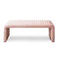 thumbnail image 2 of 47.2'' Width Ottoman Bench, Modern Upholstered Sherpa Fabric End of Bed Bench, Shoe Bench Footrest Entryway Bench Coffee Table for Living Room Bedroom, Pink, 2 of 7
