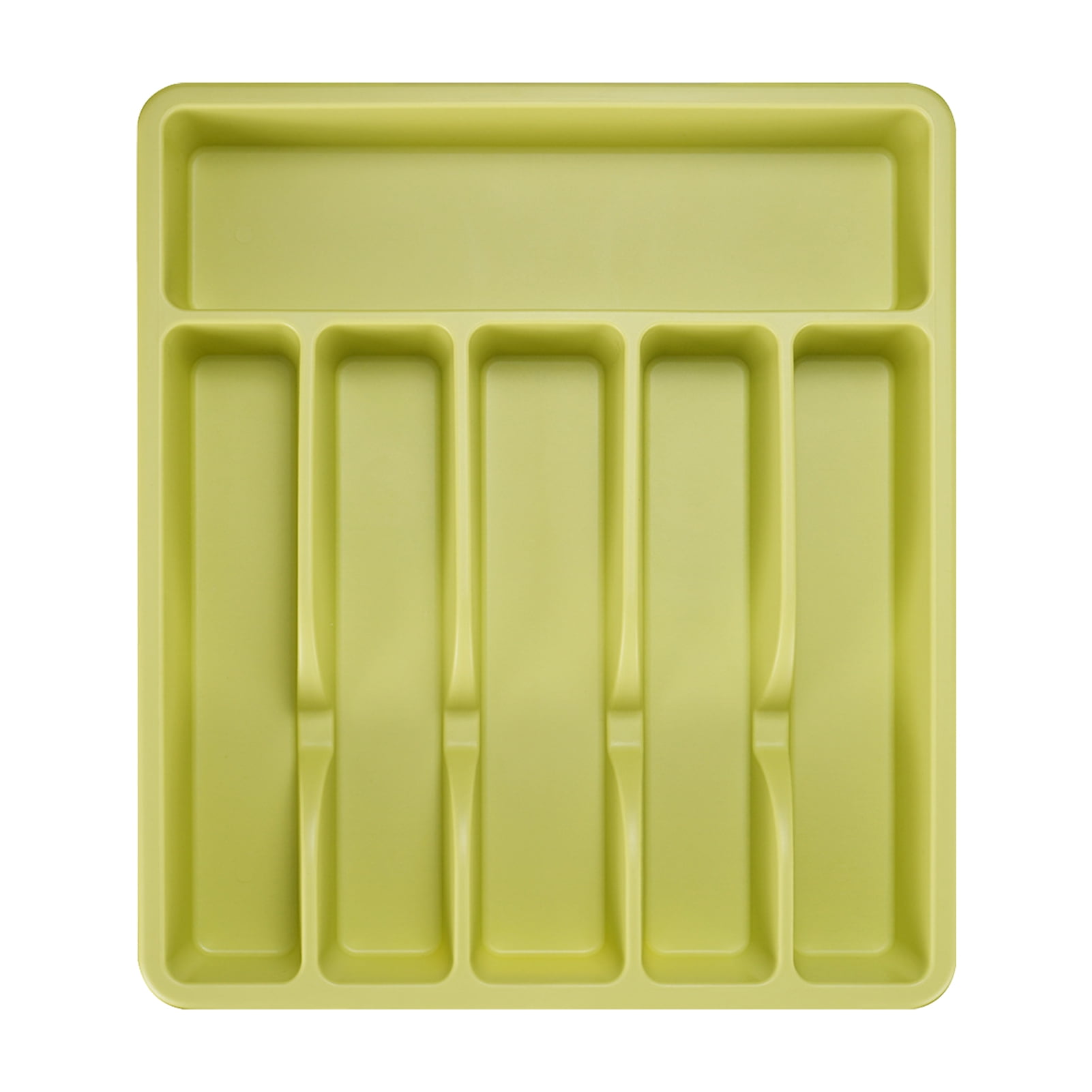 HomeLife Cutlery Drawer Organizer Tray 6 Compartment Plastic Storage Box for Kitchen Utensils Forks Spoons Cutter Sturdy BPA-Free Divider Holder