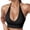 Black, variant on Halter Neck Wireless Bra, Deep V Plunge with Adjustable Tie, Supportive for Backless Tops & Evening Wear for Different Necklines & Fashion Experiments White L