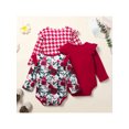 thumbnail image 4 of Kiapeise Pack of 3 Baby Rompers Onesie Long Sleeve Printed Jumpsuits Bodysuits for Infant Girl Boys, 4 of 9