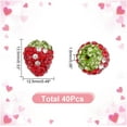 thumbnail image 2 of 40 Pcs Strawberry Rhinestone Beads 3D Handmade Polymer Clay Red Green Fruit Beads Pave Disco Ball Beads Half Drill Spacer Beads for Bracelet Necklace Jewelry Making Red 1set, 2 of 6