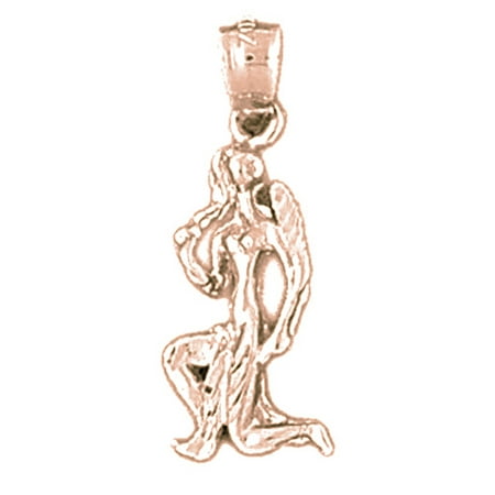14K Rose Gold Zodiac - Virgo Pendant - 25 mm