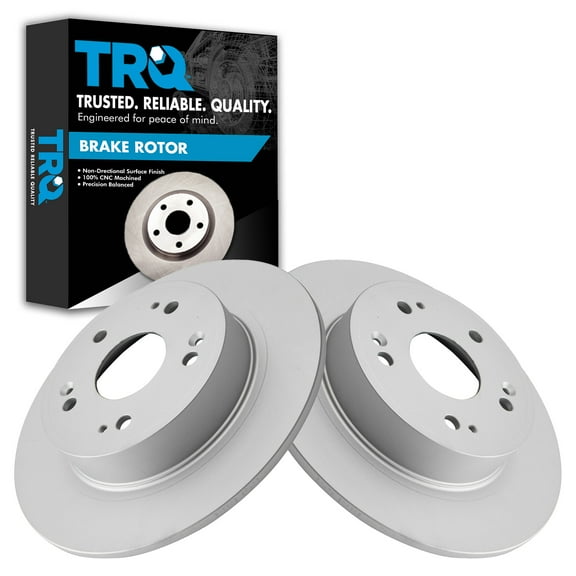 TRQ Rear Brake Rotors Set Solid Premium G-Coated Fits Select 2016-2022 Acura ILX 2009-2014 TSX 2005-2020 Honda Accord HR-V