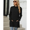 thumbnail image 5 of 2024 Women's Sweatshirts Tunic Top Trendy Half High Neck Long Sleeve Shirts with Pocket Solid Color Loose Fit Pullover Tops Comfy (Black,XX-Large), 5 of 6