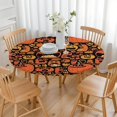 thumbnail image 3 of Halloween Crazy Pumpkins Pattern Round Fitted Tablecloth with Elastic Edge,Dining Table Cover Waterproof,Outdoor Round Tablecloth for Camping,Dining,Indoor and Outdoor, 3 of 7