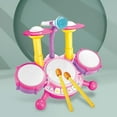 thumbnail image 4 of Juego de batería de juguete Sunnimix Instrumentos musicales para bebés batería de guardería electrónica Rosado, 4 of 8