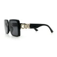 thumbnail image 6 of Womens Rhinestone Jewel Hinge Rectangle Rimless Butterfly Diva Sunglasses All Black, 6 of 7