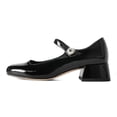 thumbnail image 3 of YDN Women's Lovely Low Chunky Heel Mary Jane Pumps Closed Toe Pearls Buckle Strap Shoes Daily Casual Dress Size 8.5 Black, 3 of 4